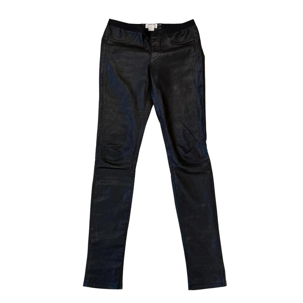 Pre-loved Helmut Lang Black Lamb Leather Stretch Leggings - Size S